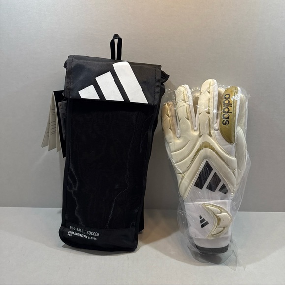 New Adidas Copa GL Pro Goalkeeper Gloves Size 8 White/Gold JZ5793
